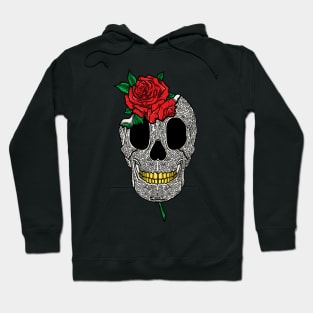 Skull and red roses Hoodie